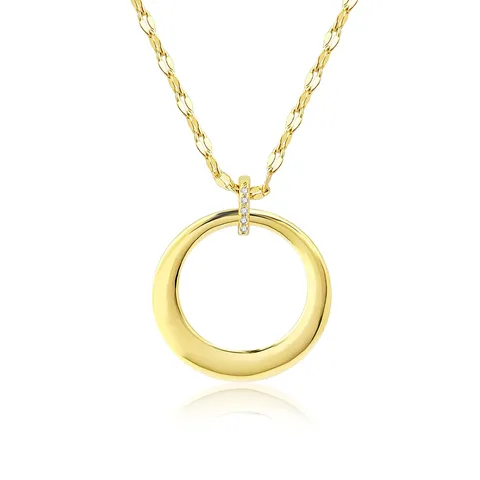 Round Ring Simple Light Luxury Fashion Necklace - Plated Brass jewelry made by BlueOne Jewelry