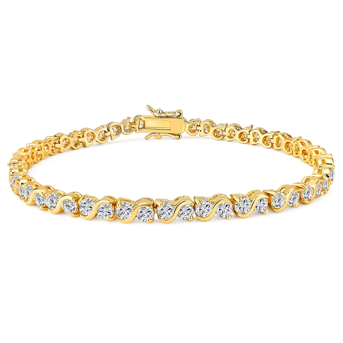 Cubic Zirconia Round Zirconia Bracelet Versatile Simple Temperament Exquisite Hand Jewelry made by BlueOne Jewelry