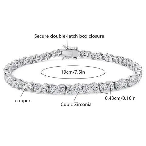 Round Zirconia Bracelet Versatile Simple Temperament Exquisite Hand Jewelry - view 3