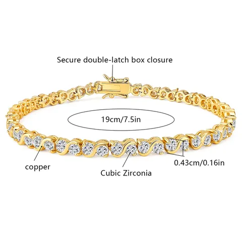 Cubic Zirconia Round Zirconia Bracelet Versatile Simple Temperament Exquisite Hand Jewelry - view 3