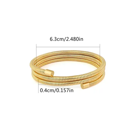 Wrap-around Shape Stainless Steel Bracelet Retro Fashion Versatile Bracelet Female Jewelry - view 3
