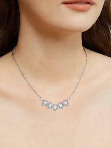 Opal Pendant Necklace Opal Birthstone Necklace Europe and the United States - view 2