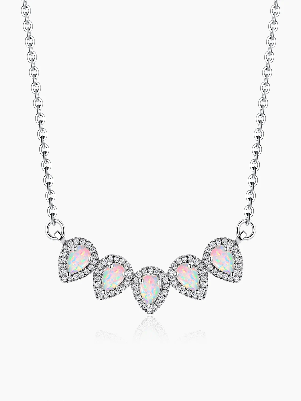 Opal Pendant Necklace Opal Birthstone Necklace Europe and the United States made by BlueOne Jewelry