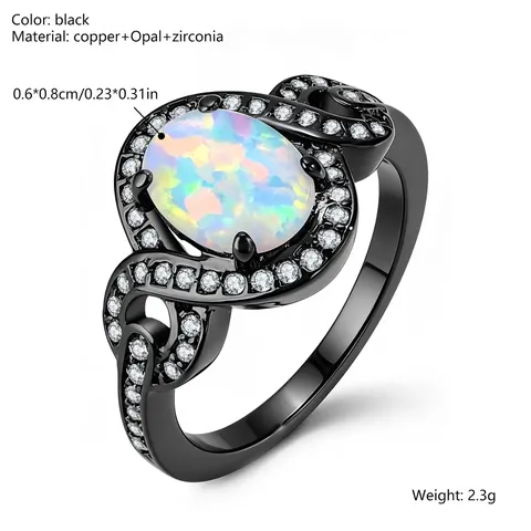 Jewelry Oval Opal Ring Minimalist Hand Jewelry - view 3