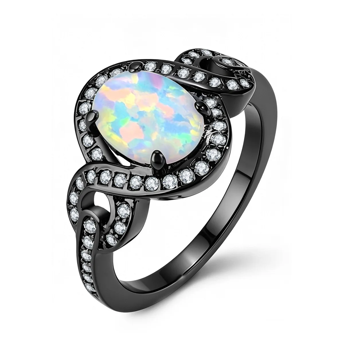 Jewelry Oval Opal Ring Minimalist Hand Jewelry made by BlueOne Jewelry