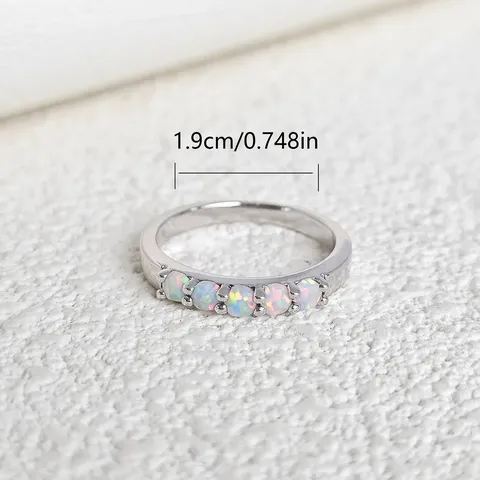 Korean Style Opal Ring Women’s Versatile Temperament Finger Ring Holiday Gift - view 3