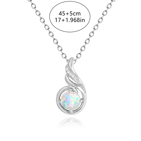 Accessories Silver Necklace Female Europe and the United States Australopal Necklace - view 3