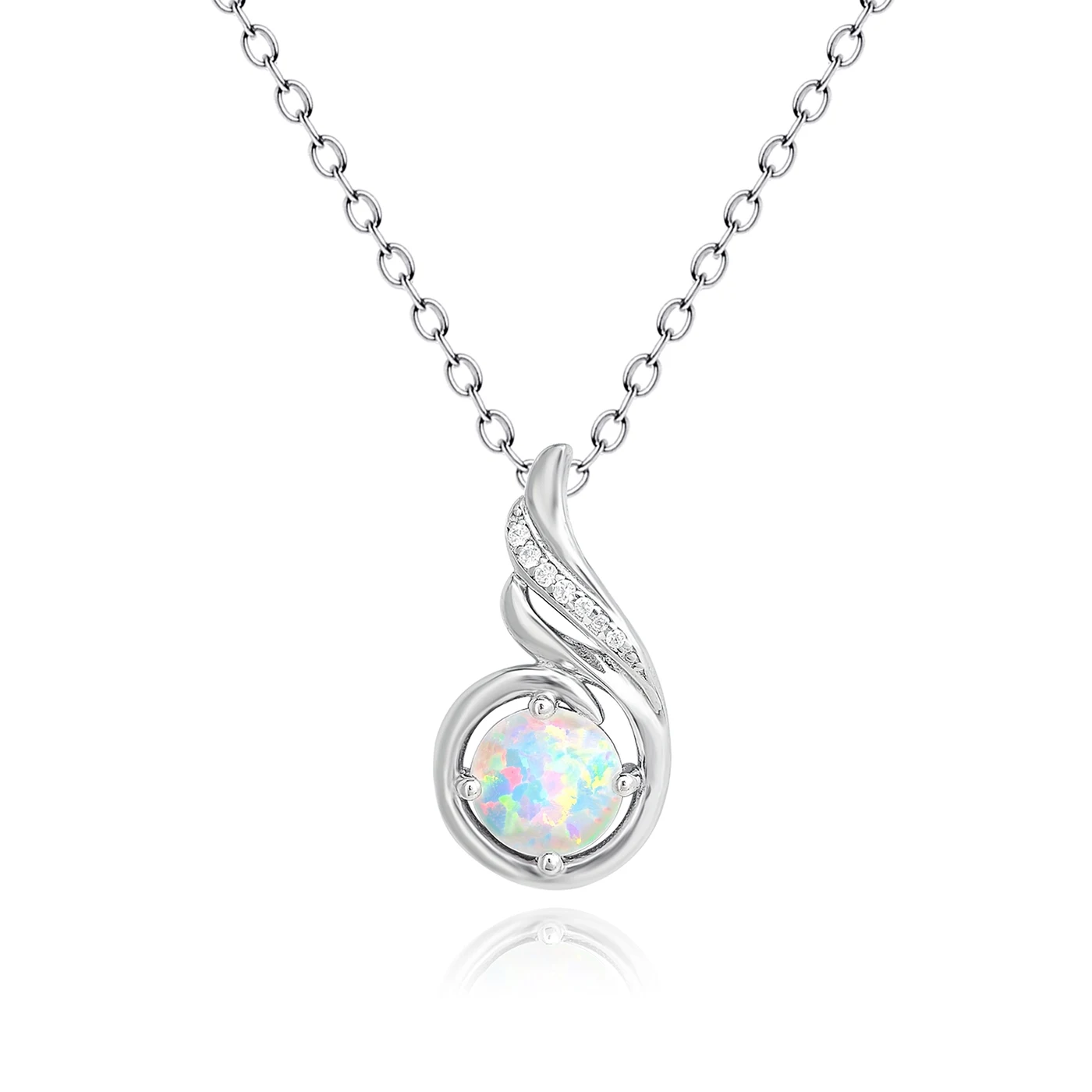 Accessories Silver Necklace Female Europe and the United States Australopal Necklace made by BlueOne Jewelry
