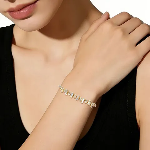 Tennis Chain Geometric Zircon Bracelet European & American Light Luxury Fashion - view 2