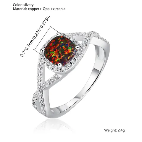 Arrivals Ring Style Women’s Zirconia-set Opal Ring - view 3