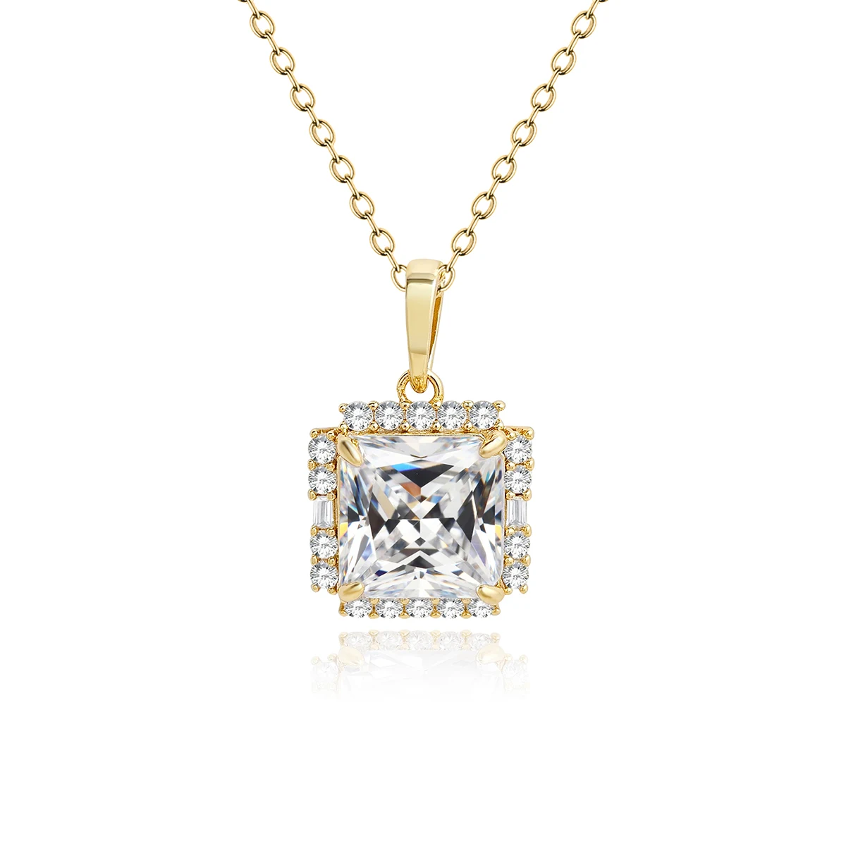 Diamond Square Jewelry Temperament Necklace Female Ins Bridal Necklace made by BlueOne Jewelry
