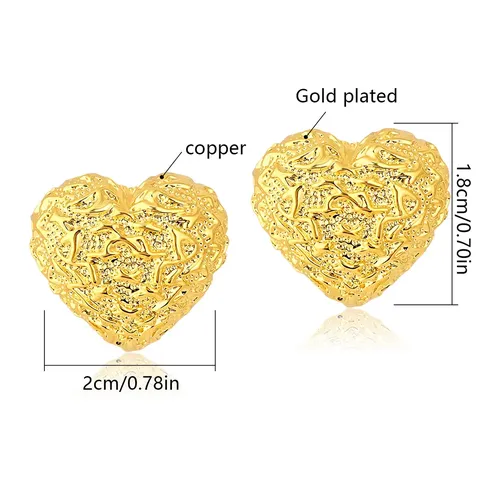 Earrings Fashion Frosted Heart Earrings Premium Metallic Female Earrings - view 3