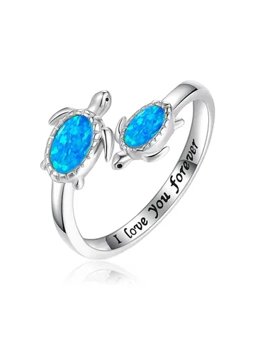 European and American Alloy Turtle Animal Blue Auburn Ring Jewelry Women - Plated Brass jewelry made by BlueOne Jewelry