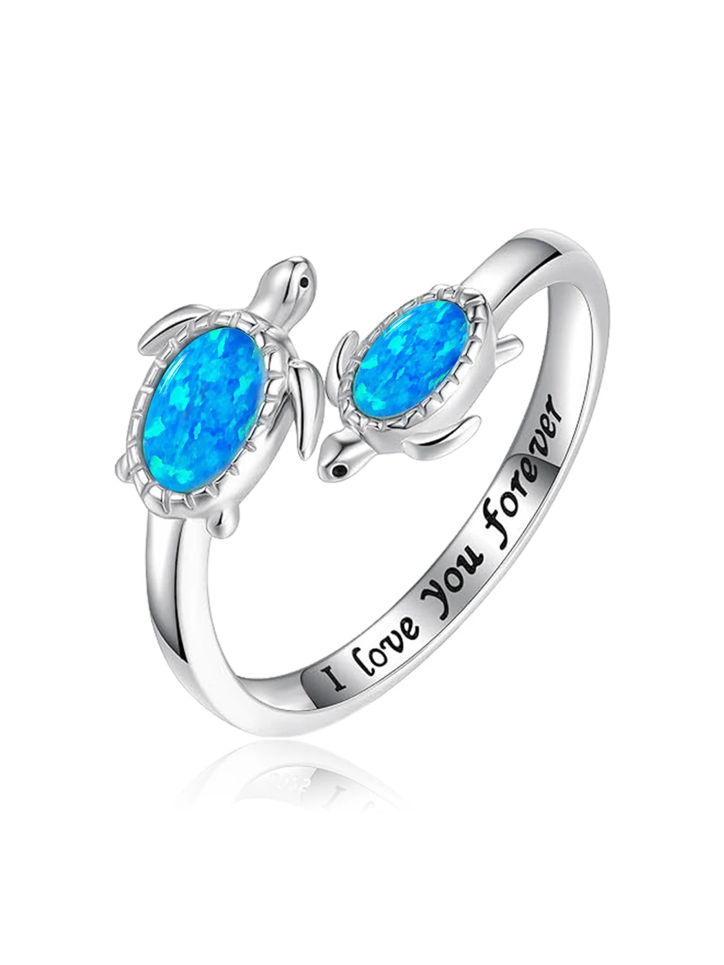 European and American Alloy Turtle Animal Blue Auburn Ring Jewelry Women made by BlueOne Jewelry