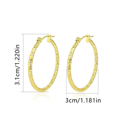 Fashion European and American Simple Personality Earrings Pattern Circle Ms. Earrings - view 3
