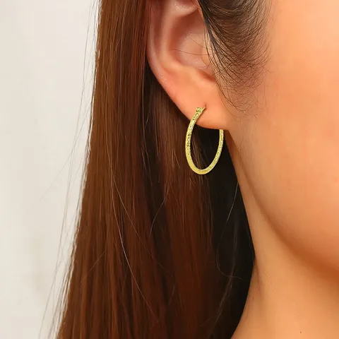Fashion European and American Simple Personality Earrings Pattern Circle Ms. Earrings - view 2