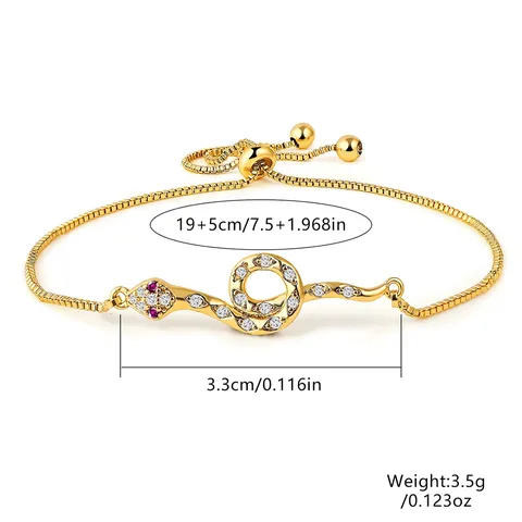 Cubic Zirconia Hand Jewelry Ins Fashion Creative Micro-set Zirconia Snake Bracelet Adjustable Strings - view 3