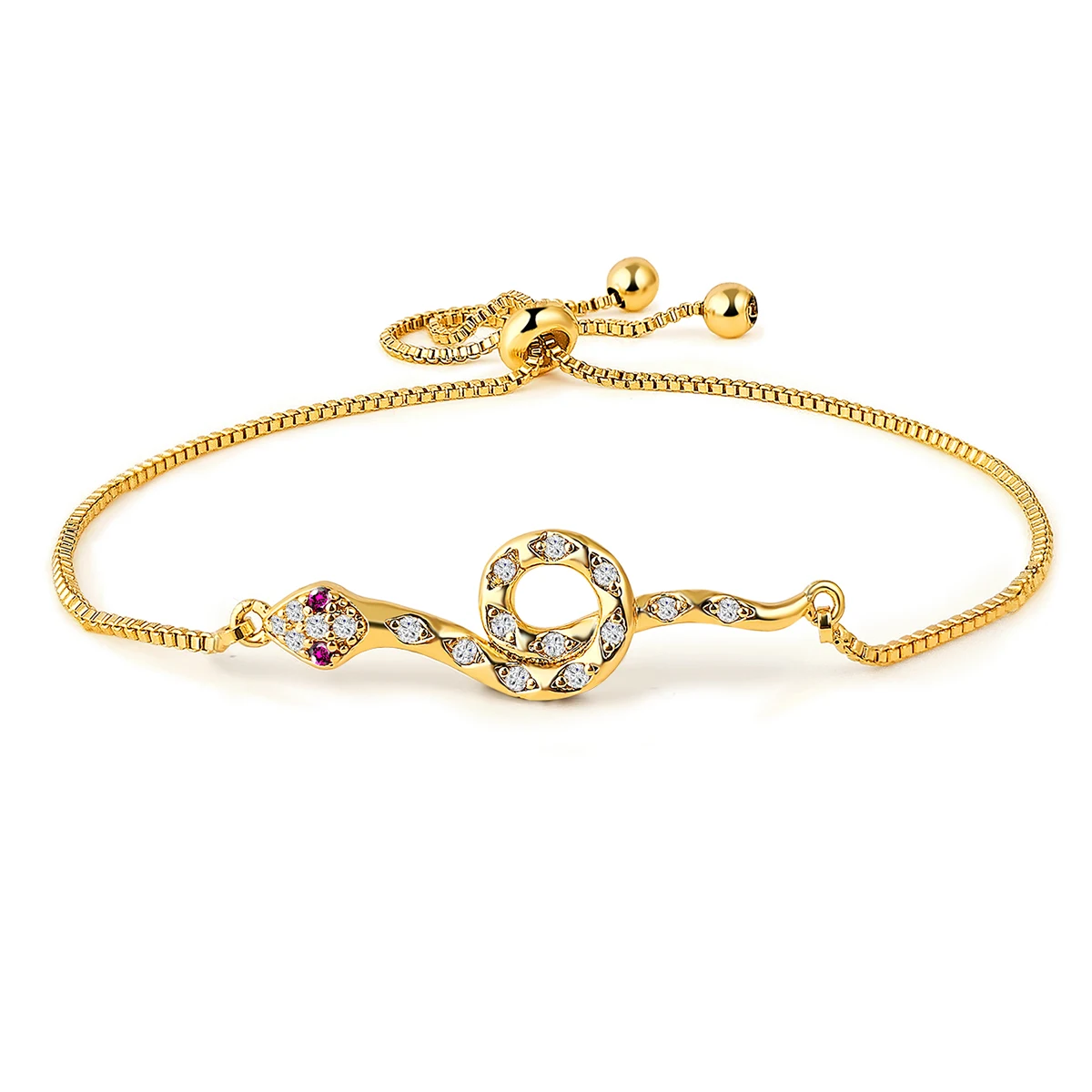 Cubic Zirconia Hand Jewelry Ins Fashion Creative Micro-set Zirconia Snake Bracelet Adjustable Strings made by BlueOne Jewelry