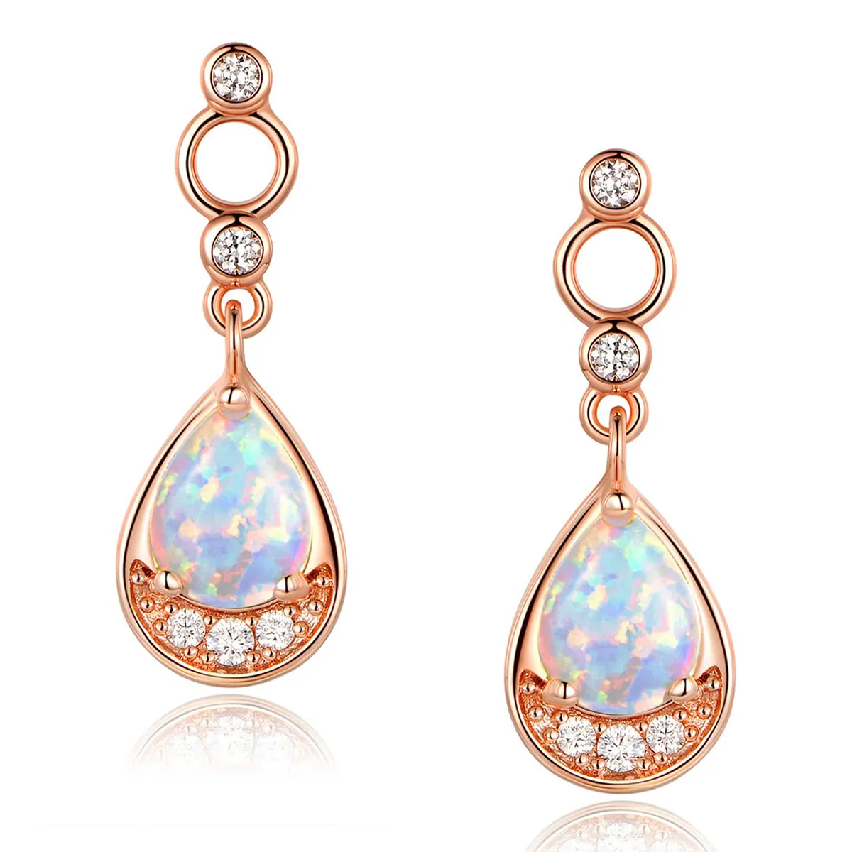 Kyocera Auburn Pendant Earrings Micro-set Zirconia Copper Plated Real Gold Rose made by BlueOne Jewelry