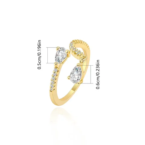 Models Simple Luxury Zirconia Ring Niche Temperament Models Open-end Adjustable Rings - view 3