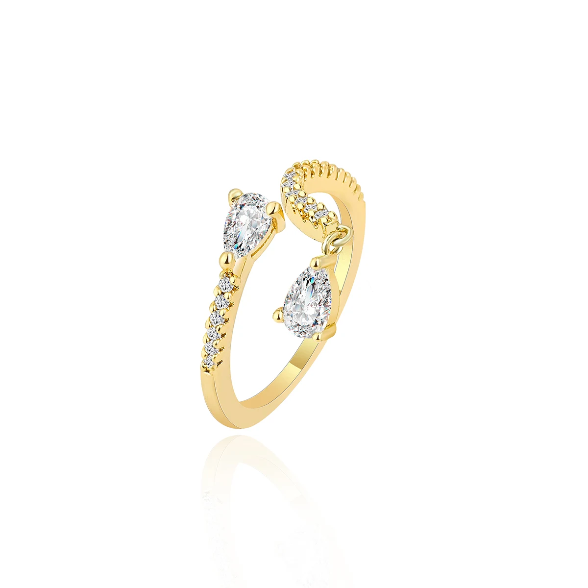 Models Simple Luxury Zirconia Ring Niche Temperament Models Open-end Adjustable Rings made by BlueOne Jewelry