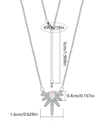 Opal Pendant Necklace with Micro-zirconia Copper Gold-plated High Quality Jewelry Stable - view 3
