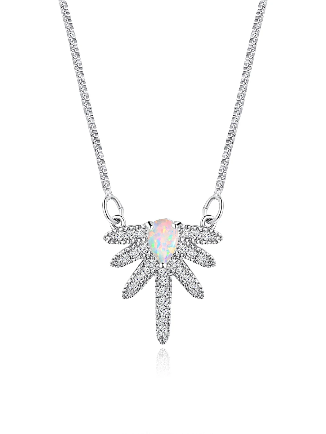 Opal Pendant Necklace with Micro-zirconia Copper Gold-plated High Quality Jewelry Stable made by BlueOne Jewelry