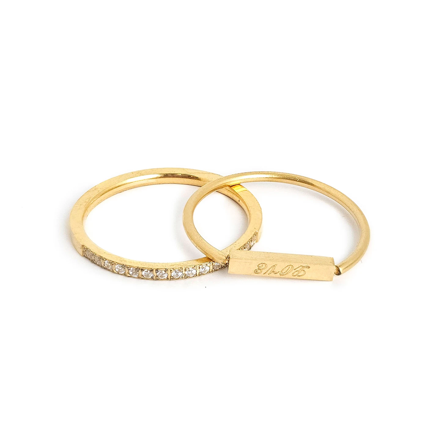 Popular Simple Letters Square Thin Coil Ring Women’s Jewelry Fashion Titanium made by BlueOne Jewelry
