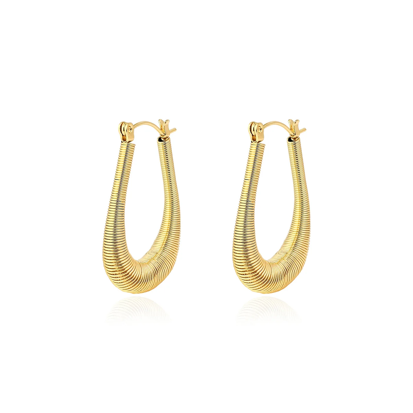 Stainless Steel U-shaped Spring Earrings Europe and the United States Fashion made by BlueOne Jewelry