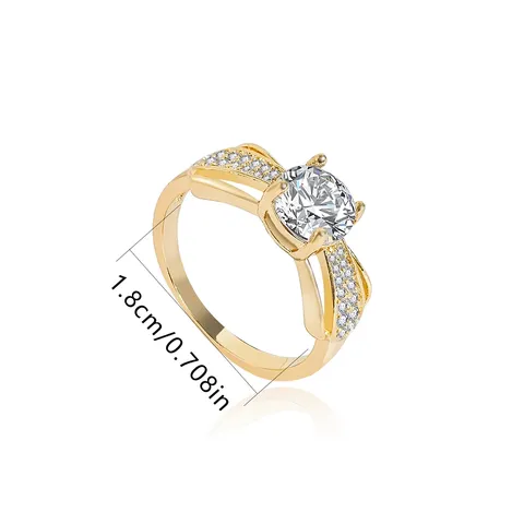 White Copper Sublime Heart Elegant Heart Joyful Single Stone Heart Ring - view 3