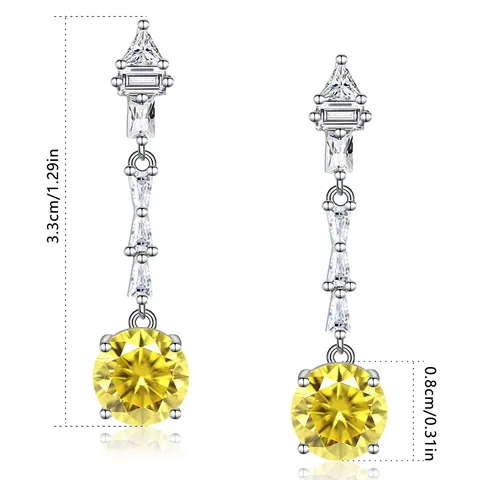 Yellow Diamond Earrings Elegant and Intellectual Women’s Evening Earrings - view 3