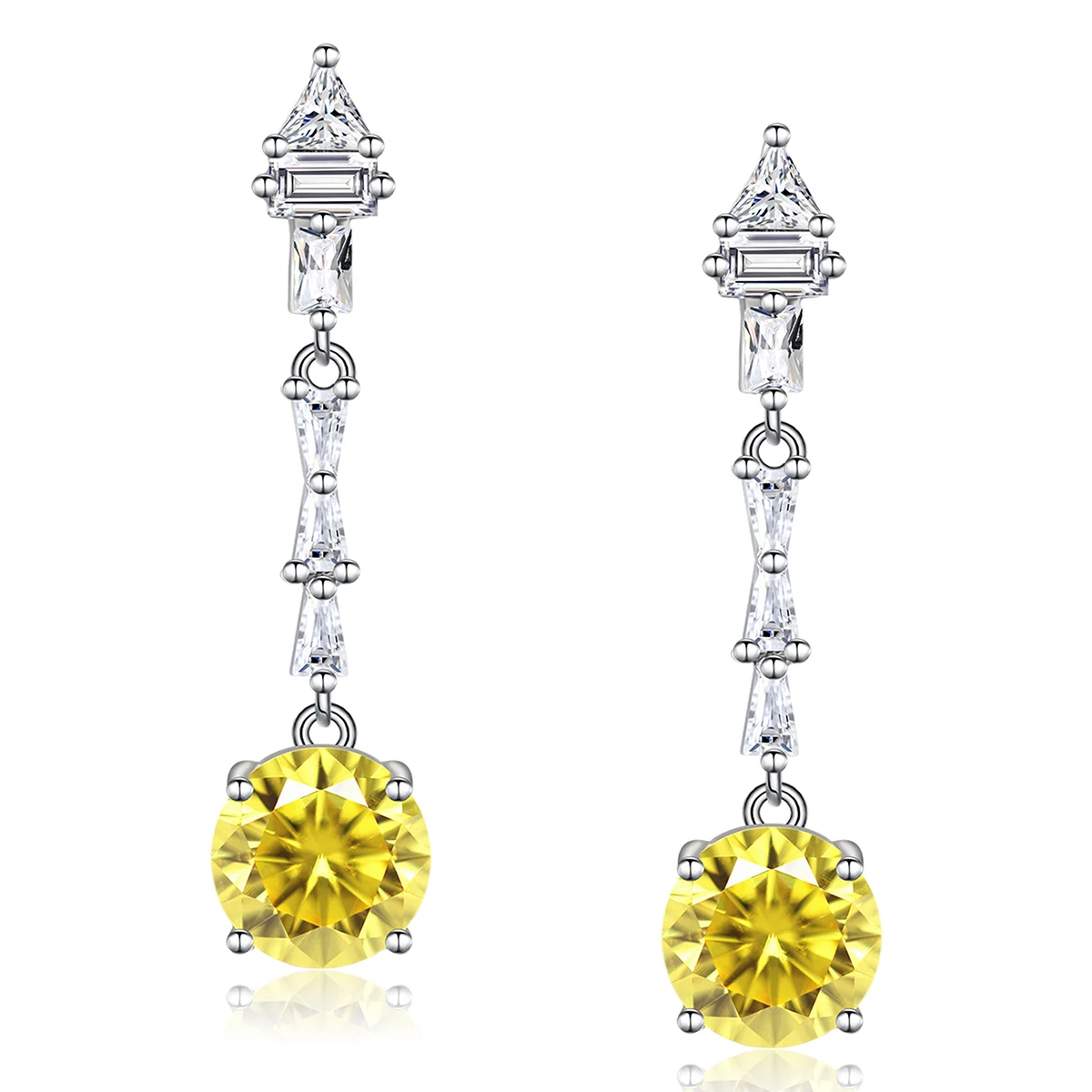 Yellow Diamond Earrings Elegant and Intellectual Women’s Evening Earrings made by BlueOne Jewelry
