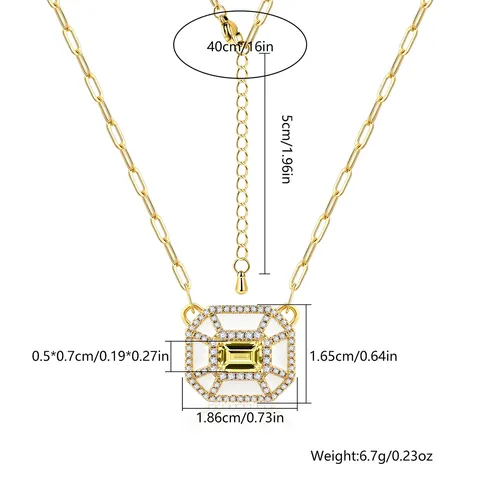 Cubic Zirconia Zircon High-grade Shiny Necklace Niche Design Ins Style Personalized Y-Necklace - view 3