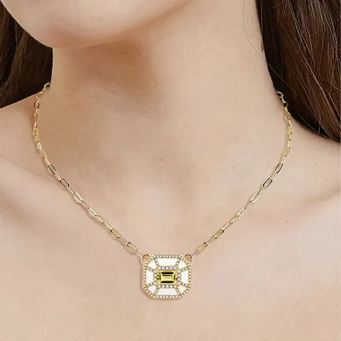 Cubic Zirconia Zircon High-grade Shiny Necklace Niche Design Ins Style Personalized Y-Necklace - view 2