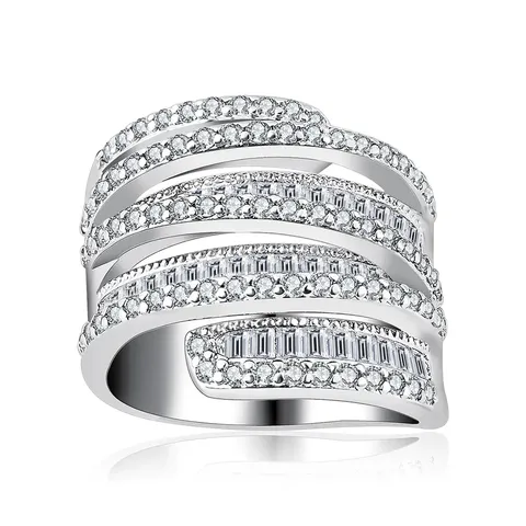 Zircon Winding Copper Inset Zircon Ring Heavy Wind European and American - Brass jewelry made by BlueOne Jewelry