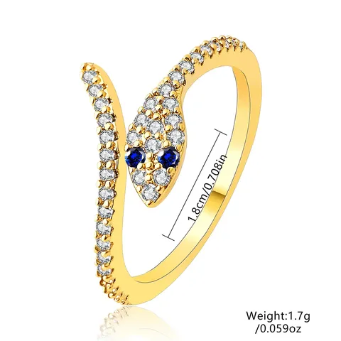 Zirconia-set Multi-layer Spirit Snake Ring Female Niche High Individuality Light Luxury - view 3