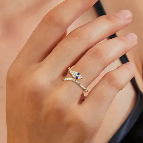 Zirconia-set Multi-layer Spirit Snake Ring Female Niche High Individuality Light Luxury - view 2