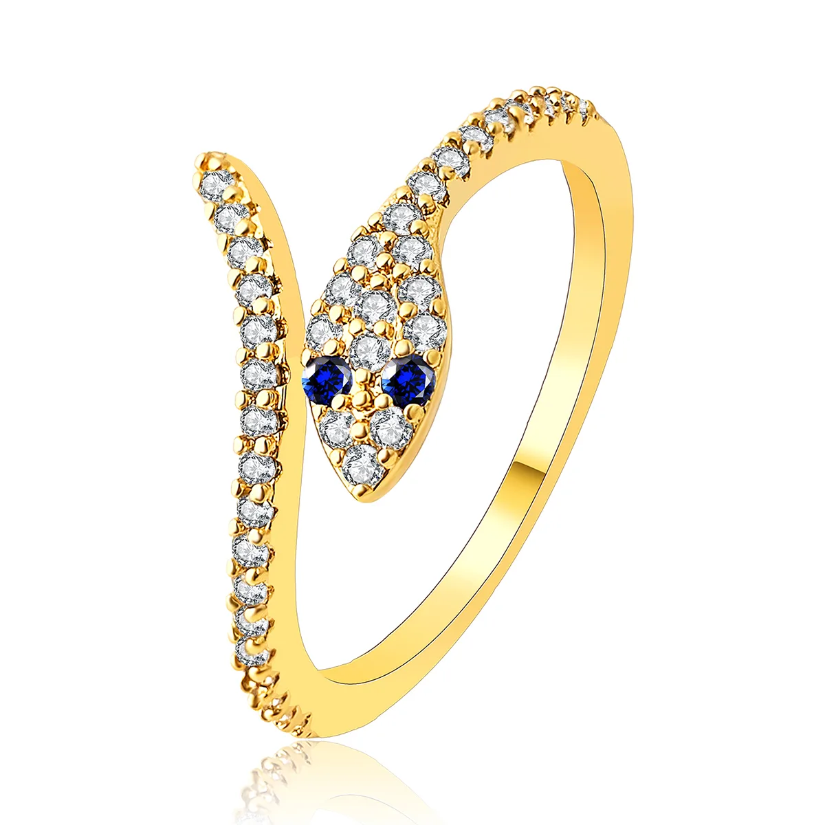 Zirconia-set Multi-layer Spirit Snake Ring Female Niche High Individuality Light Luxury made by BlueOne Jewelry