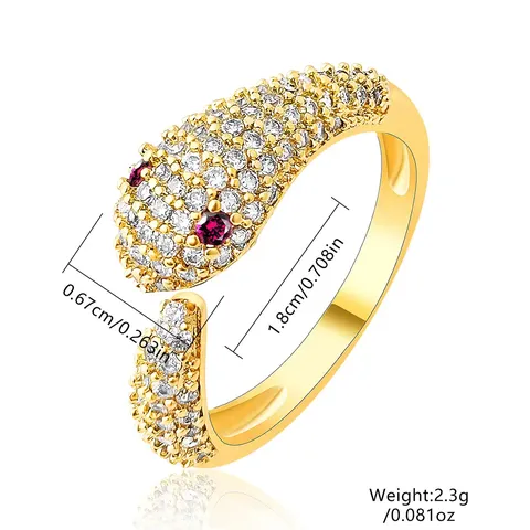 Zirconia-set Multilayered Spirit Snake Ring Female Niche High-class Sense Adjustable Index - view 3