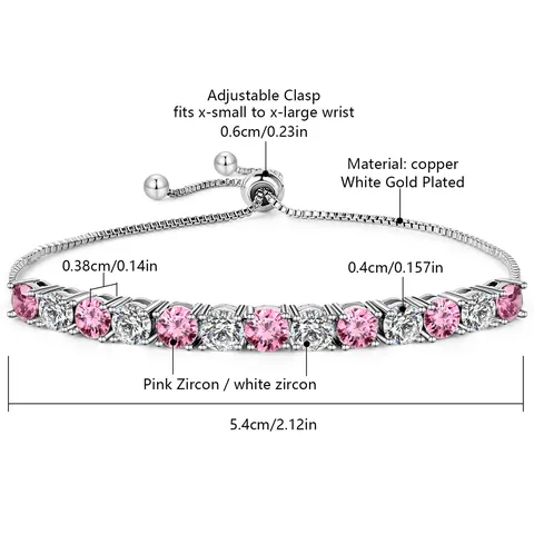 Niche Design 12-color Birthstone Bracelet Multi-color Adjustable Single Row Light Luxury - view 3