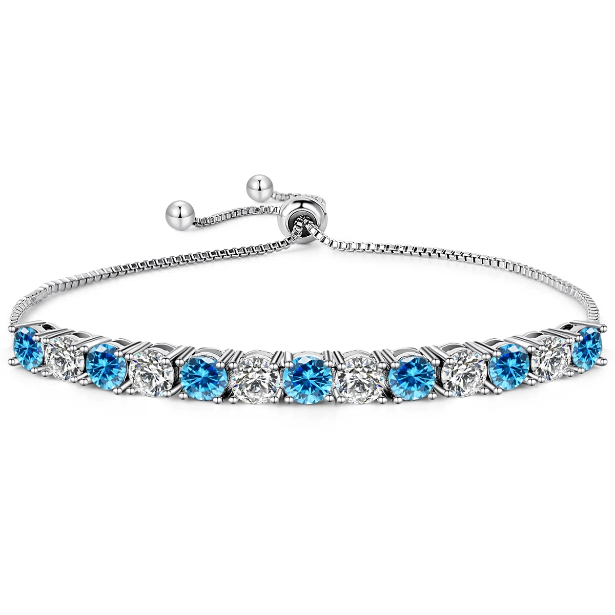Cubic Zirconia Niche Design 12-color Birthstone Bracelet Multi-color Adjustable Single Row Light Luxury made by BlueOne Jewelry