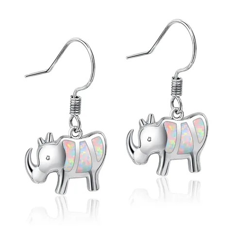 Opal Rhino Earrings Minimalist Fashionable Elegant Fashion - Plated Brass jewelry made by BlueOne Jewelry