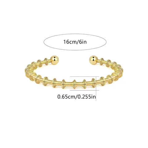 Retro Style Europe and the United States Plated 18K Spring Stainless Charm Bracelet - view 3