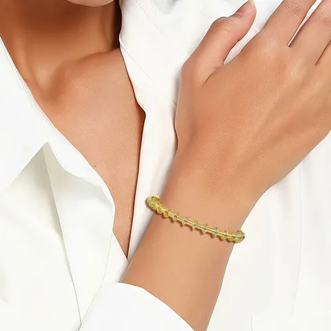 Retro Style Europe and the United States Plated 18K Spring Stainless Charm Bracelet - view 2