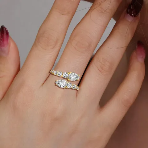 Ring Women Niche Ins Fashion Light Luxury Snake Twist Cubic Zircon - view 2