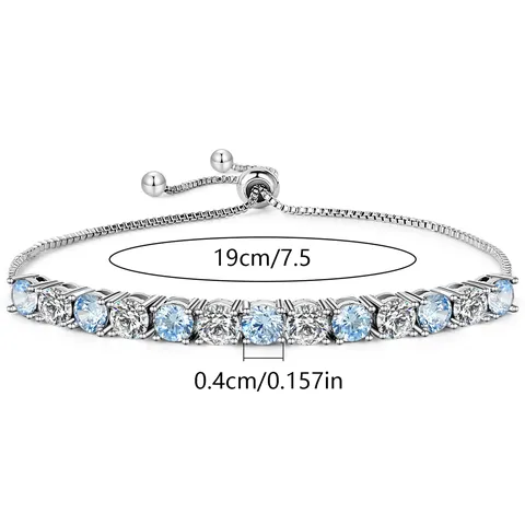 Round Zirconia Bracelet Single Row of Zirconia Light Luxury Bracelet Fashion - view 3