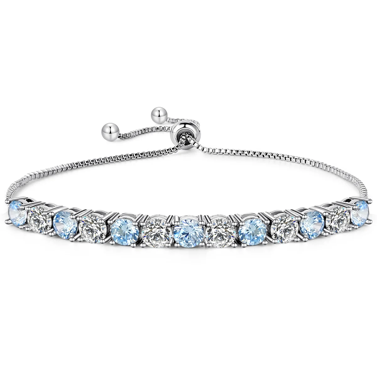 Round Zirconia Bracelet Single Row of Zirconia Light Luxury Bracelet Fashion made by BlueOne Jewelry