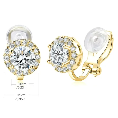 Round Zirconia Ear Clip Female Models Fall and Winter Senior Elegant Ear Cuffs - view 3