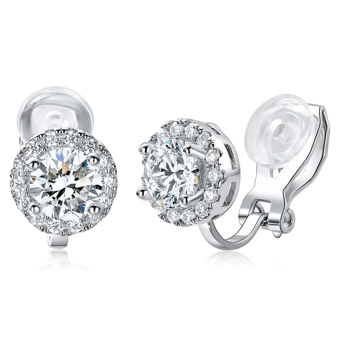 Cubic Zirconia Round Zirconia Ear Clip Female Models Fall and Winter Senior Elegant Ear Cuffs made by BlueOne Jewelry