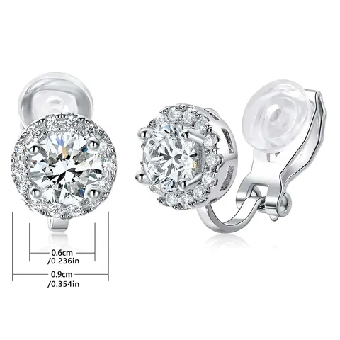 Cubic Zirconia Round Zirconia Ear Clip Female Models Fall and Winter Senior Elegant Ear Cuffs - view 3